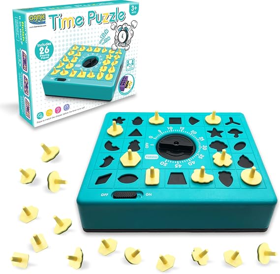 Gamie Pop Up Board Game, 26 Piece Shape Matching Puzzles for Kids Age 3+