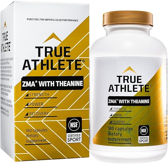 True Athlete ZMA + L-Theanine Capsules, Recovery Support, 180 Capsules