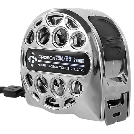 Tape Measure 7.5M/25FT Stainless Steel Measuring Tape with Double-Sided Scale Waterproof Portable Retractable Measure Ruler Hollow Design Titanium Tape Measure