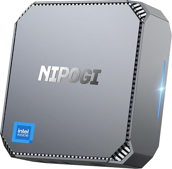 NiPoGi AK2 Plus Mini PC Alder Lake-N100 (up to 3.40 GHz TDP 6 W) 16GB DDR4 512GB M.2 SSD Mini Desktop Computer 2 x HDMI 4K UHD Dual Display Micro PC with VESA/RJ45/Dual WiFi