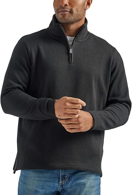 Wrangler Men's Long Sleeve Fleece Quarter Zip Shirt Wrangler Authentics Men's Sweater Fleece Quarter-zip