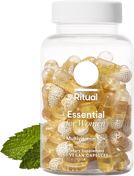Ritual Womens 50+ Daily Multivitamin - Key Essential Vitamins and Minerals to Support Menopause, Energy, Heart, Bone, Brain Health* - Including Folate, DHA - Vegan - Mint - 60 Capsules - 30 Servings