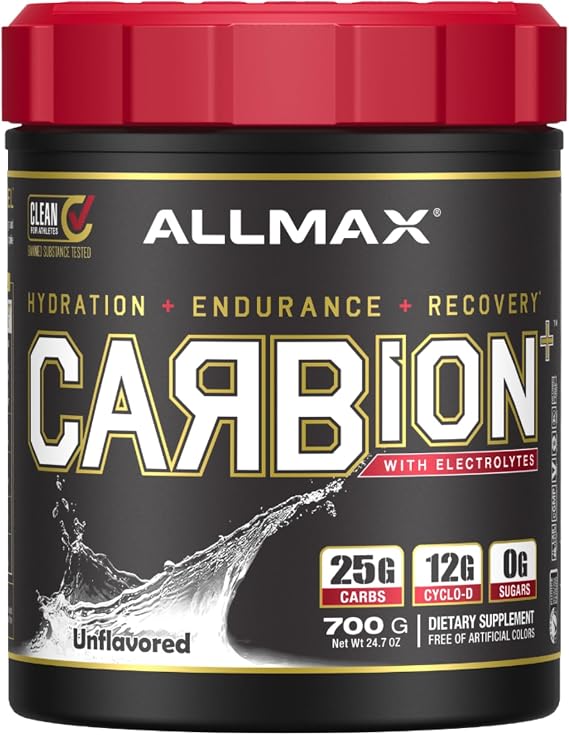 ALLMAX CARBION+ Carbohydrate Powder, Unflavored, 700 g, 25 Servings