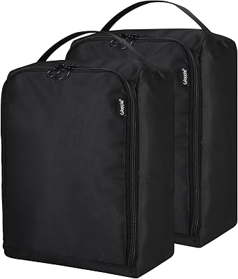 Gloppie Shoe Bags Travel Pouch 2 Pack - Large Shoes Storage Bag Organizer, Black - Perfect for Men, Women, Business Trips & Gym