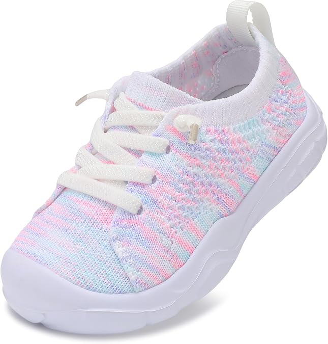 LeIsfIt Toddler Shoes Boys Girls Wide Toe Box Breathable Slip-On Sneakers Kids Lightweight Barefoot Feel Shoes for Everyday Play