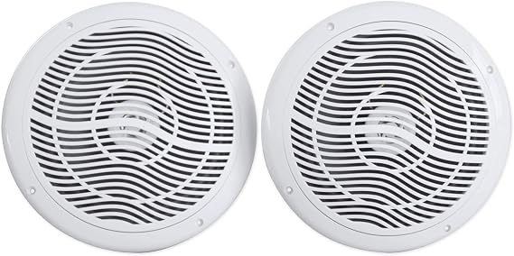 Rockville RMC80W White Pair 8" 2-Way 4 Ohm Waterproof Marine Boat Speakers