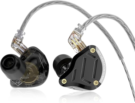 KZ ZS10 Pro 2 in-Ear Monitor, 4BA+1DD Hybrid Drivers with 4 Tuning Switches, HiFi Bass Noise Isolation IEM, Clarity in All Frequency Stereo Sound Comfortable Earphones for Audio Engineers (Nomic)