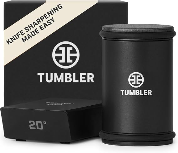 TUMBLER Pro Rolling Knife SharpenerTM (Black) | Rolling Knife Sharpening Kit, Removable Discs, 4-Layer Diamond & EdgeBoost Ceramic Disc (Black)