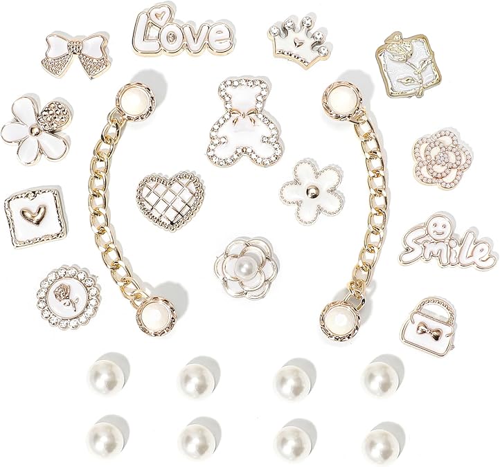 Bling Shoe Charms for Women, Sparkle Rhinestones Shoe Decoration Charms, Girly Shoe Chains, DIY Shoe Accessories for Party Favor
