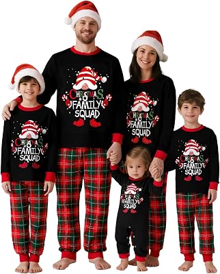 Family Christmas Pajamas Matching Sets Xmas Holiday Pjs Plaid Sleepwear Outfits For Women Men Adults Couples