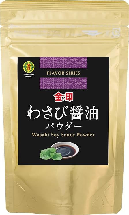 Wasabi Soy Seasoning Sauce Powder (2.11 oz / 60g, Packet of 1) - Asian, Japanese, Umami, Seasoning, Vegetable, Meat, Seafood, Snacks, Mixed Nuts, Popcorn, Shoyu, Eggs, Spices, Spicy, Grilling - Kinjirushi Brand
