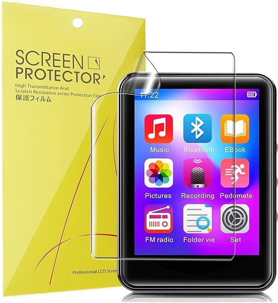 Blueshaweu Compatible for FDY MP3 Player Screen Protector, [6 Pack] Full Coverage TPU Clear Film Compatible for FDY FW3C 2.4 Inches MP3 Music Player