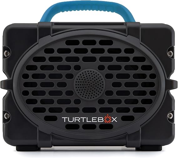 Turtlebox Original Gen 3 Outdoor Bluetooth Speaker, Gray/Electric Blue