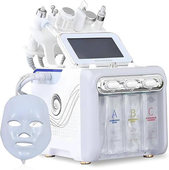 7 in 1 Hydrogen Oxygen Facial Machine, Hydrodermabrasion Machine with Vacuum Suction for Deep Cleansing Blackhead Removal Microbubbles Device for Skin Care Rejuvenation Home Beauty Salon Spa Use
