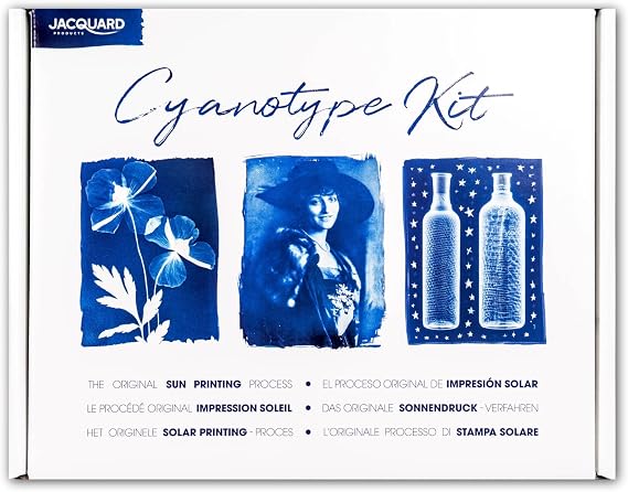 Jacquard Cyanotype Kit Sun Printing Kit for Fabric, Paper and More, Complete Cyanotype Kit with Pre-Measured Cyanotype Chemicals, Easy-to-Use, Includes All You Need to Create Sun Prints