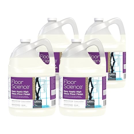 Diversey Floor Science CBD540410 Easy Apply High Gloss Floor Finish, Professional Sealer for Low Maintenance, Ready-to-Use, 1 Gallon (Pack of 4)
