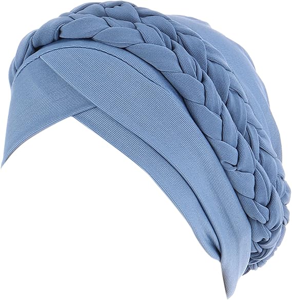 Lolvmvchi Men's Hats & Caps Braid Turban Headwear Ethnic Pre-Tied Cap Hair Caps Windproof Cap Scarf Knitting Thickening