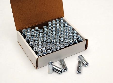 (100) Drop-in 1/4 x 1 Concrete Expansion Anchor 3/8 Drill Zinc Plated 1/4-20
