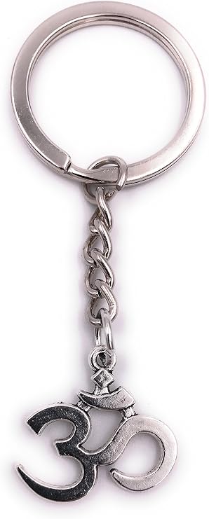 H-Customs Om Goa Music 30 Key Ring Pendant Silver Metal