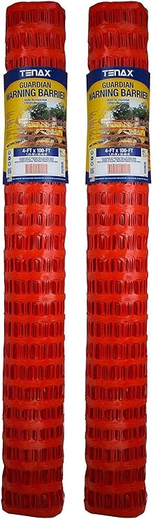Tenax Safety Fence - Guardian Economy, Orange Safety Fencing - 4 ft x 100 ft (Pack of 2) - Mesh