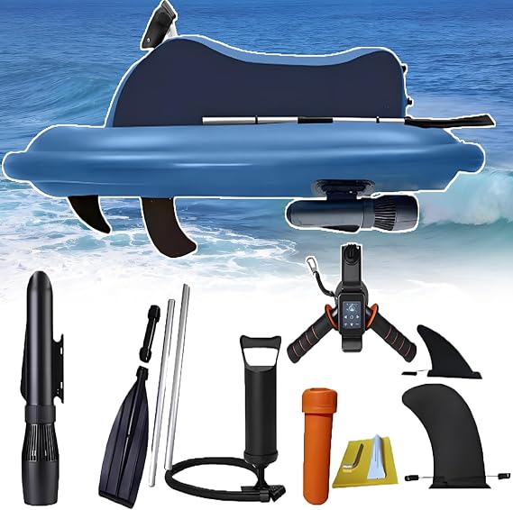 2-in-1 Electric Inflatable Jet Ski & Diving Underwater Scooter W/ 500w 60 Mins Brushless Motor,10000mah Battery - 9km/H for Adults and Kids Sea Diving Swimming Equipment