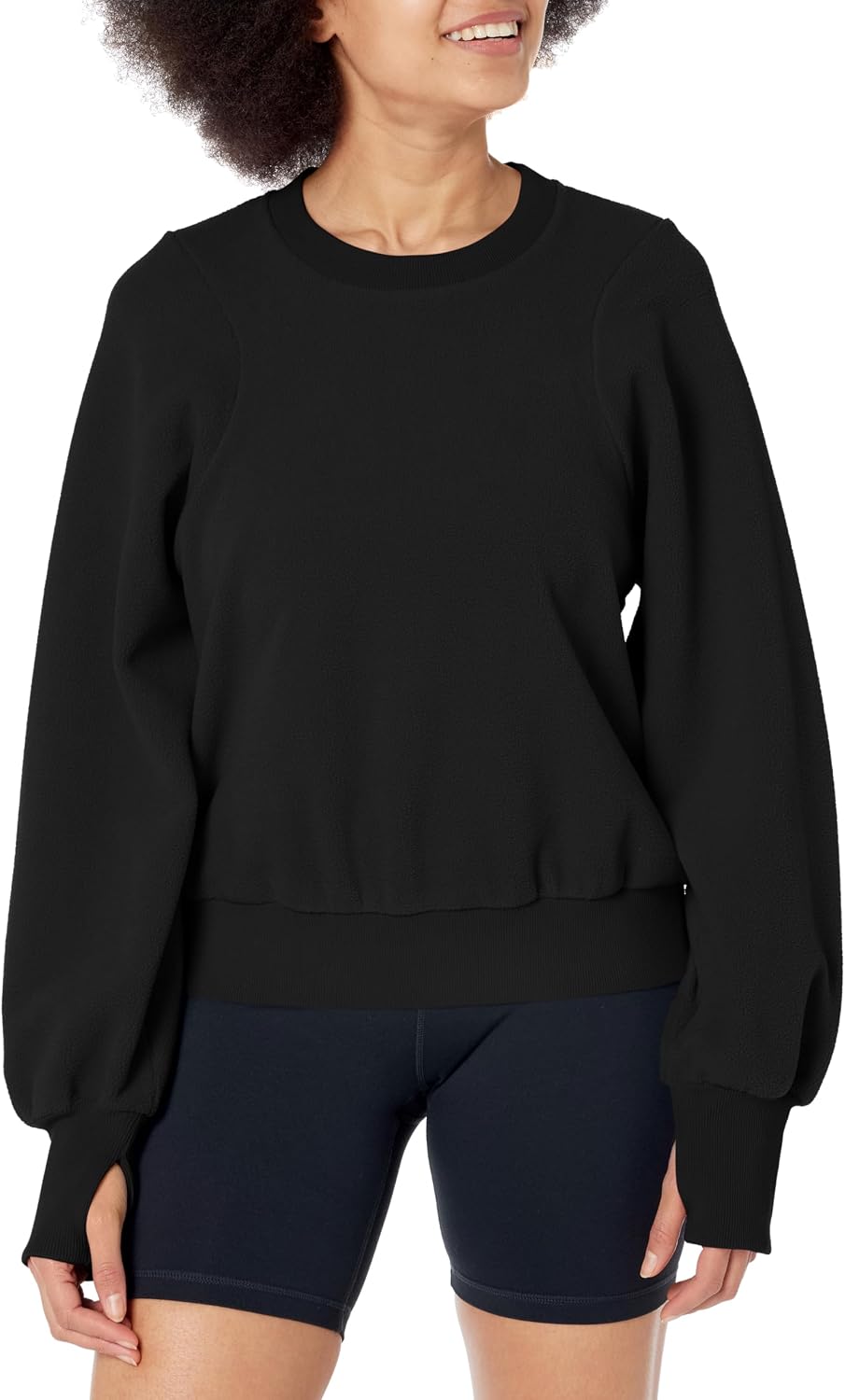 Sweaty Betty Mens Compass Sherpa Fleece Long Sleeve Crewneck Sweatshirt