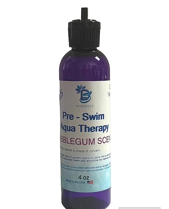 Diva Stuff Kids Pre-Swim Aqua Therapy Chlorine Neutralizing Body Moisturizing Lotion for Swimmers, Protects Skin from Chlorine & Salt Water, 4 oz - Made in the USA, Bubblegum Scent