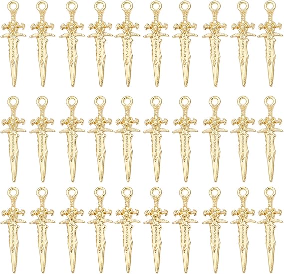 30PCS Metal Alloy Small Swords Charm Small Pendant Jewelry Making Accessories Suitable for Jewelry Making and