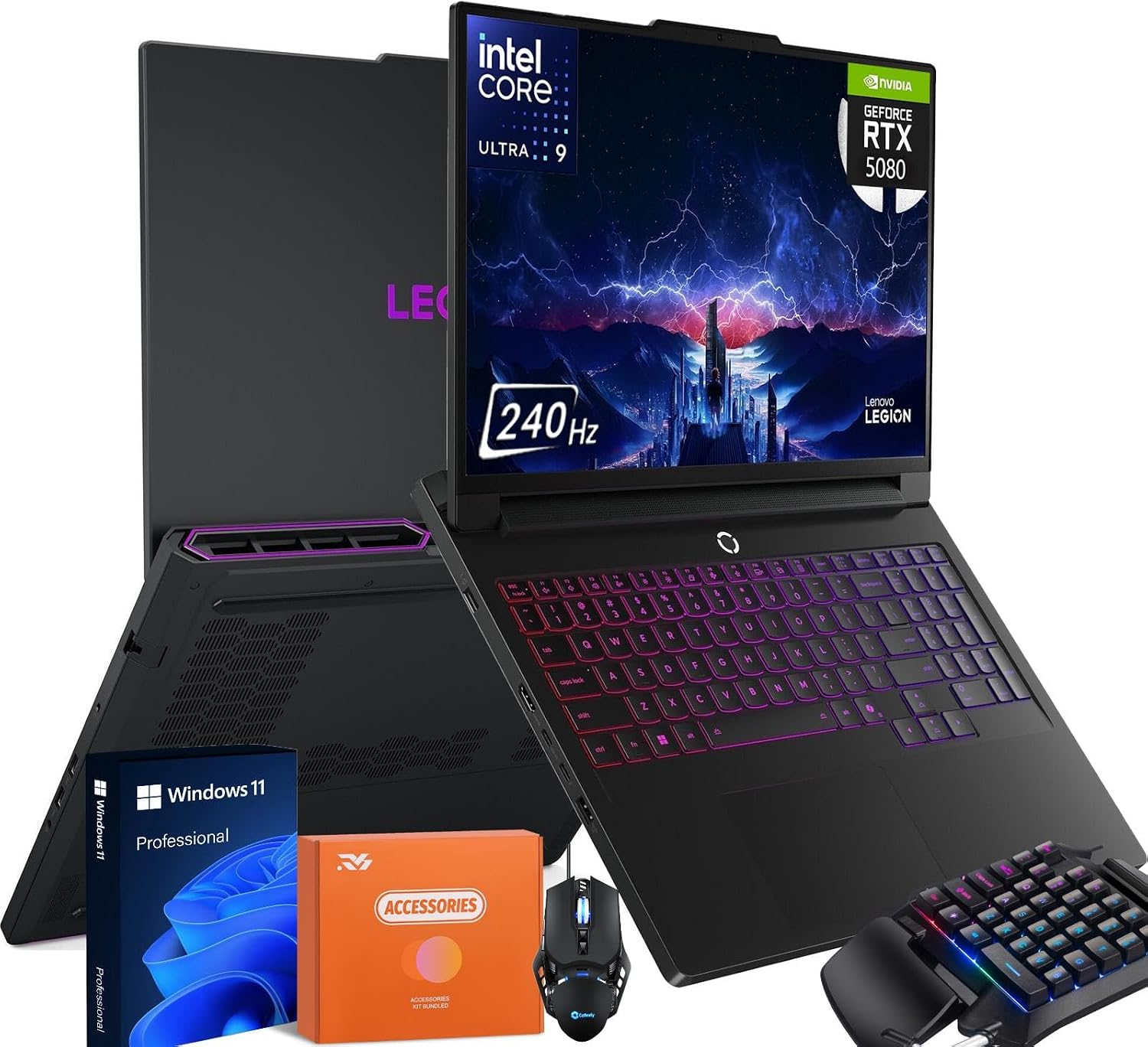 Lenovo Legion Pro 7i Gen 10 Gaming Laptop 2025 New, Intel Ultra 9 275HX Up to 5.40 GHz, GeForce RTX 5080 16GB GDDR7, 16.0 240Hz OLED, 64 GB DDR5, 2 TB SSD, Windows 11 Pro, wAccessories