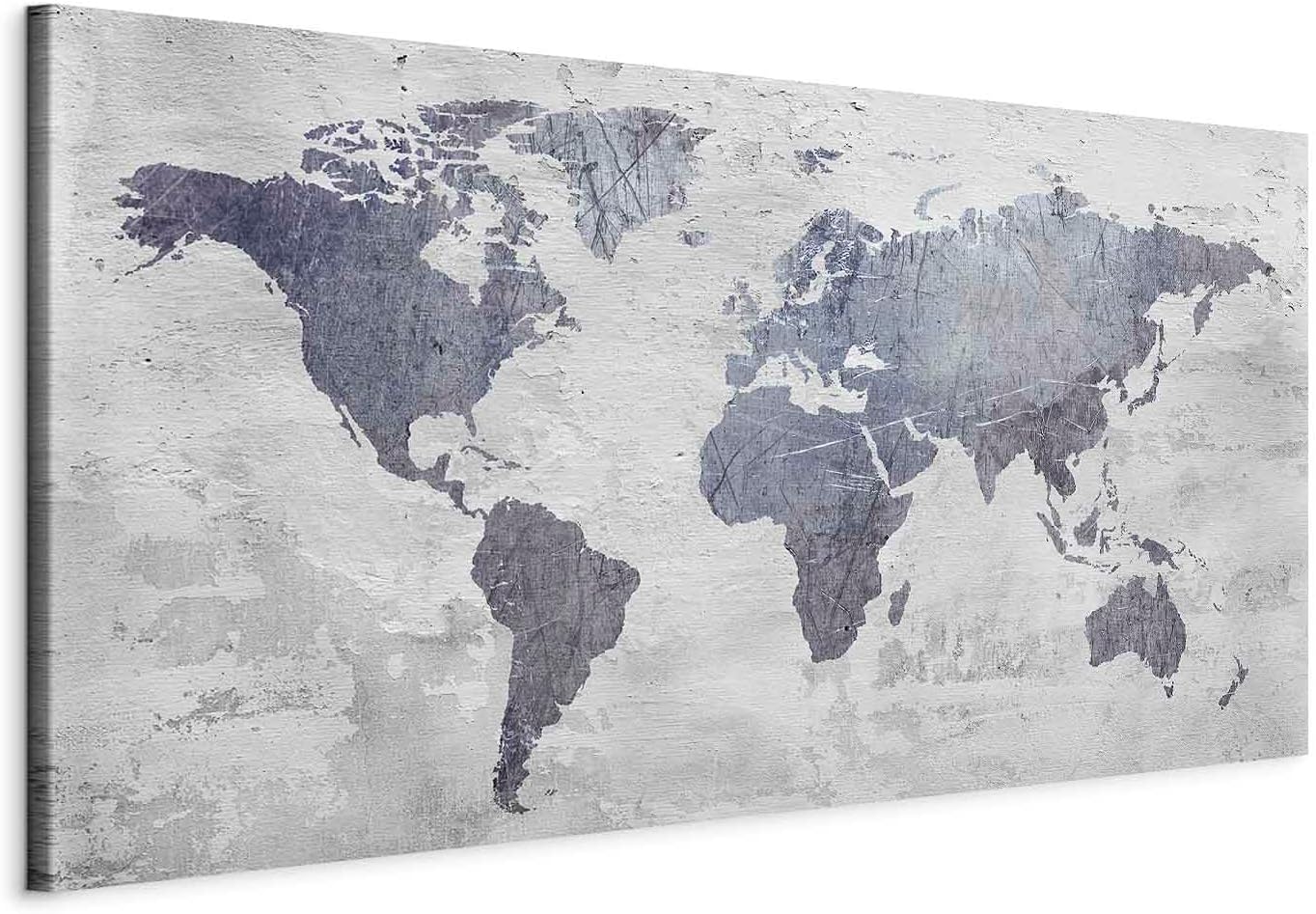 murando Wall Picture Mega L World Map One Piece XXL Format Art Print for Self-Assembly Canvas Pictures Modern Pictures DIY Wall Decoration Home Decoration Concrete kC-0087-ak-e