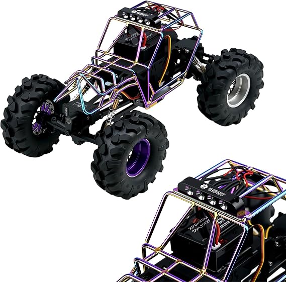Multicolored Metal Roll Cage Body Shell with Aluminum LED Lamp Holder for Axial AX24 XC-1 1/24 RC Crawler Car Upgrade Parts