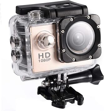 Sports Action Camera, Underwater Camcorder 30M, 90 Degree Angle Camcorder with Mounting Accessories, Sport KitGold