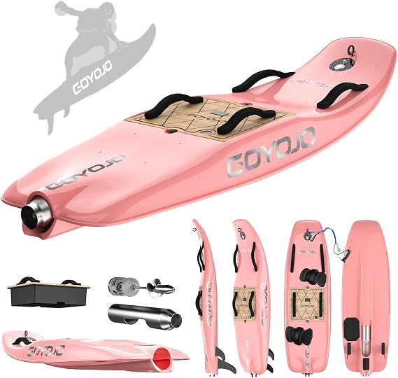 GOYOJO High-Speed Electric Surfboard - 10/12/15 KW Water Jet Surfing Board, Maximum Speed of 55/65 KM/h, Battery Life of 60-90/50-80 Minutes, Hybrid Fiber Construction, Suitable for Adults
