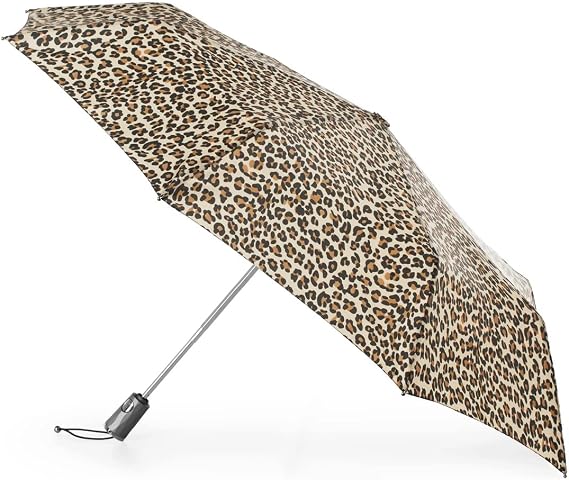 totes Automatic Open Folding Umbrella - 8410 (Leopard Spotted K37)