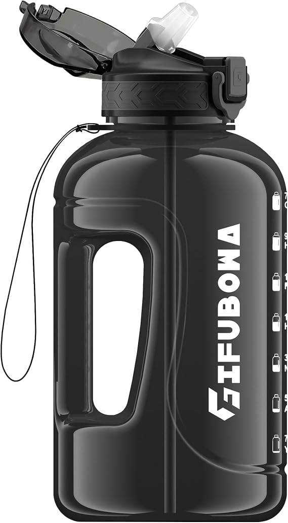 2L Water Bottle with Straw 64oz, BPA Free