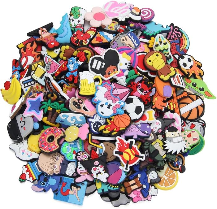 50pcs Random shoe charms for Clog PVC Shoe Charms for Men Women
