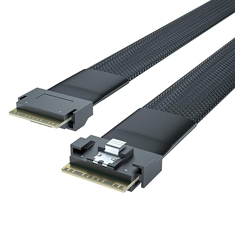 H! 24G Internal SFF-8654 to SFF-8654 SlimSAS Cable, PCIe 4.0 Low Profile 8i Cable, 85-ohm, 74pin, 32AWG, 1-m(3.3ft)