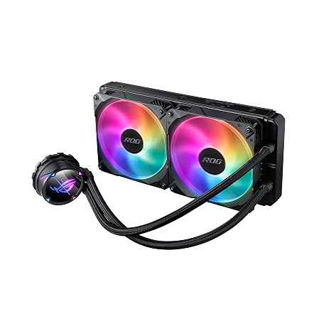 ASUS ROG Strix LC II 280 ARGB All-in-one Liquid CPU Cooler(AIO), AMD AM4/TR4, and Intel LGA 1150/1151/1155/1156/1200/2066 Support, Dual ROG 140 mm addressable RGB Radiator Fans,