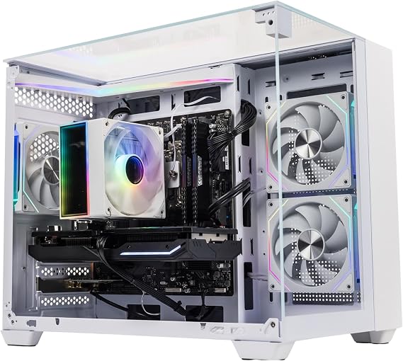 GTR Gaming PC | Intel Core i5-12400F | RX 9060 XT | 32GB 3600Mhz RAM | 1TB NVMe SSD | 600W 80+ Bronze PSU | Wi-Fi | Windows 11 Home | White ARGB Case