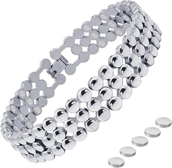 JEROOT Ultra Strength Magnetic Bracelet for Women | 3500-6000 Gauss Neodymium Magnets | Magnetic Therapy Jewelry with Adjustable Tool & Gift Packaging