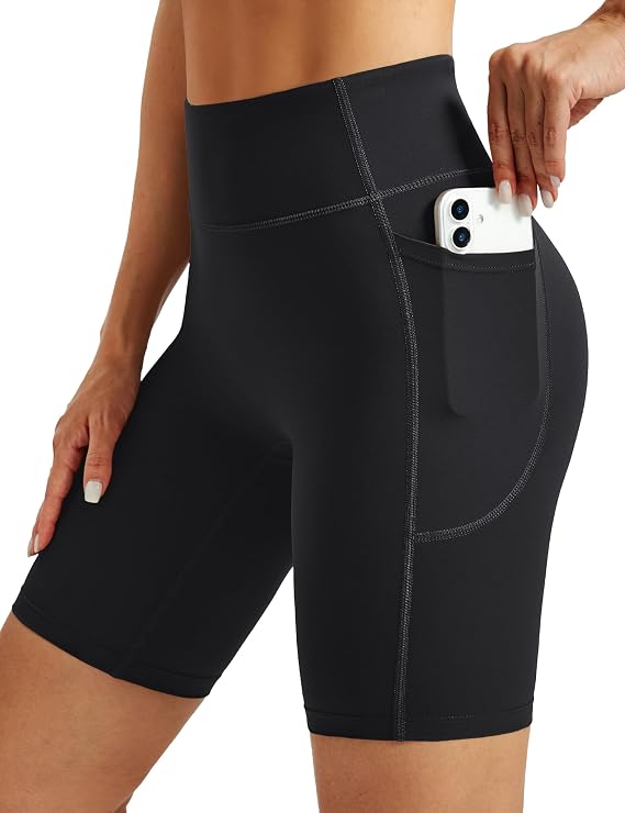 MAGCOMSEN Biker Shorts Women 8" No Front Seam Yoga Workout High Waisted