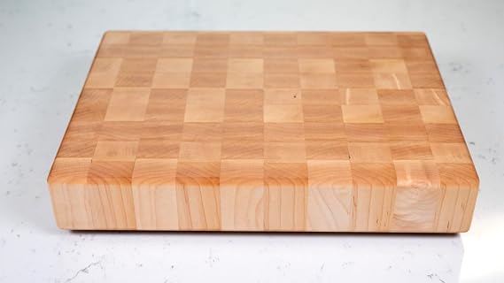 Maple End Grain Cutting Board, Handmade in USA, Premium Butcher Block, Small 12x9 (Gift-Ready, Sustainable)