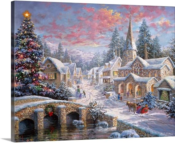CANVAS ON DEMAND Heaven On Earth Canvas Wall Art Print by Nicky Boehme, Contemporary, Home Decor, Winter, Christmas Artwork, 14"x11"