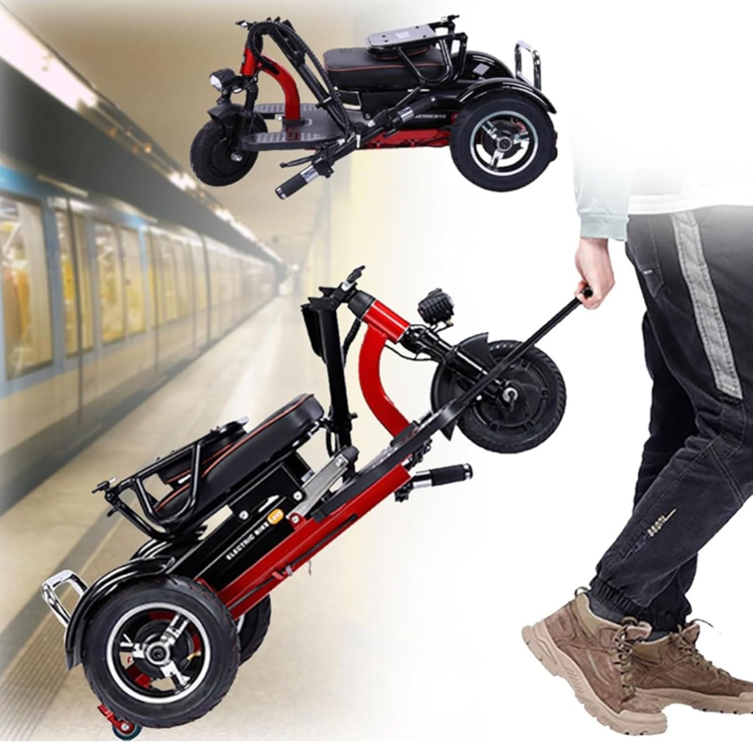 Electric Tricycle For Seniors Electric Wheelchair Rollator Electric Electric Electric Mobile Foldable Lightweight Travel Mobility Scooter With Charger And Basket 3 Wheel Travel Mobility Scooter