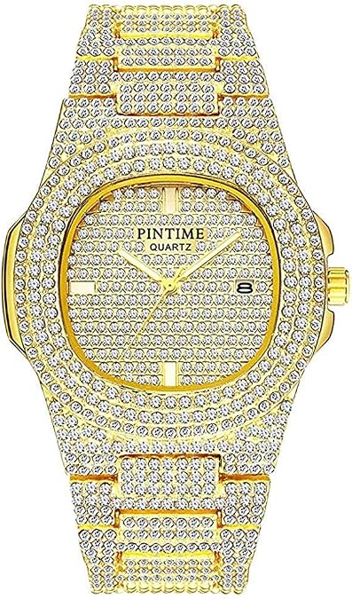 Gosasa Luxury Unisex Crystal Diamond Watches Big Face Women's Men's Watch