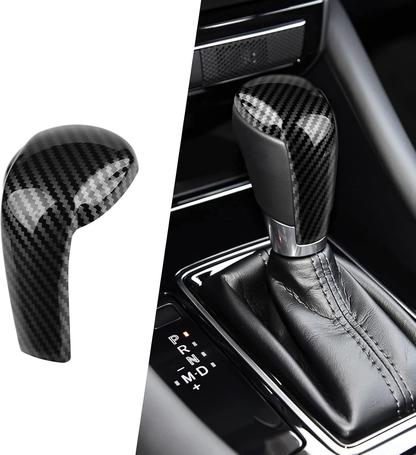 Compatible with Mazda CX-5 CX-9 CX-3 6 3 Accessories Car Gear Shift Knob Cover Trim Cap Gear Panel Gears Sporty Interior Decoration Sticker -Carbon Fiber Style