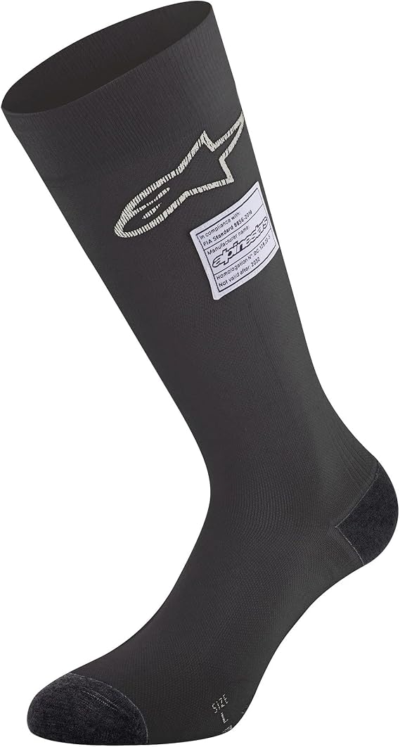 Alpinestars ZX V4 Nomex Socks FIA 8856-2018 - Large - Black (4704323-10-L)