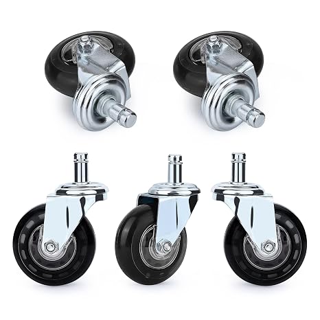 PERFEHAIR Hair Free Caster Wheels, Set of 5, Proof Rolling Wheel Casters for Salon & Spa Stools, Hairstylist Trolley Cart, Color Tray, Rolling Stool, Office Chair
