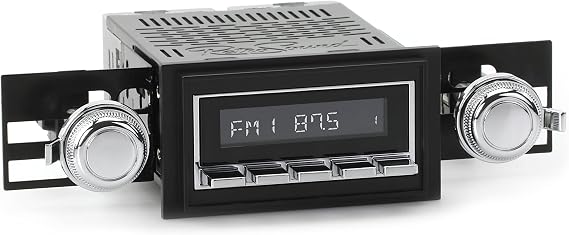 RetroSound HC-218-03-73 Hermosa Direct-fit Radio for Classic Vehicles (Chrome Face & Buttons and Black Bezel)