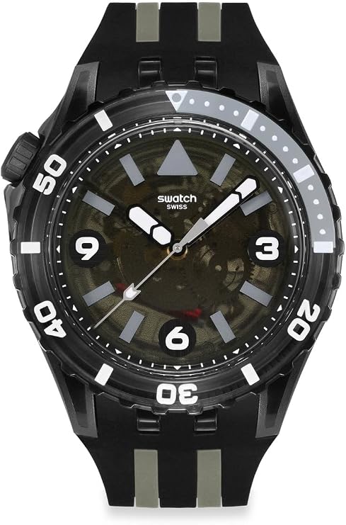 Swatch SSCU09B100 Black SEA Netle Wristwatch, Black